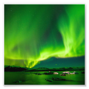 Noorderlicht in IJsland Foto Afdruk