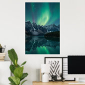 Noorderlicht Panorama – drie-panel landschap P Poster (Thuiskantoor)
