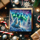 Noorderlicht Polar Beren Christelijk Kerst Feestdagenkaart