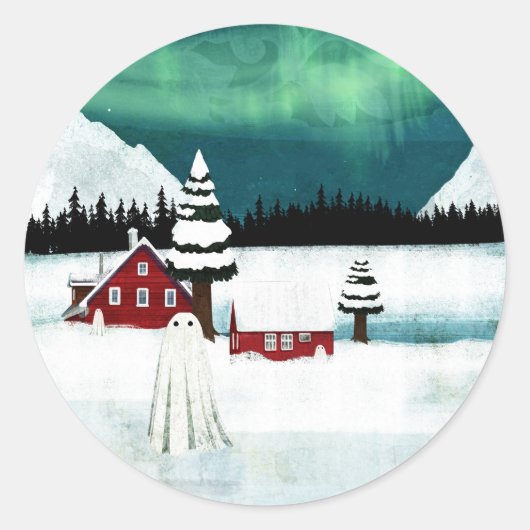 noorderlicht ronde sticker (Voorkant)