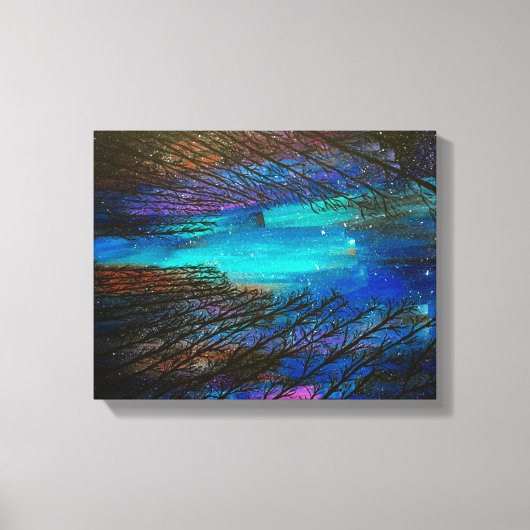 Noorderlicht schilderij canvas afdruk (Voorkant)