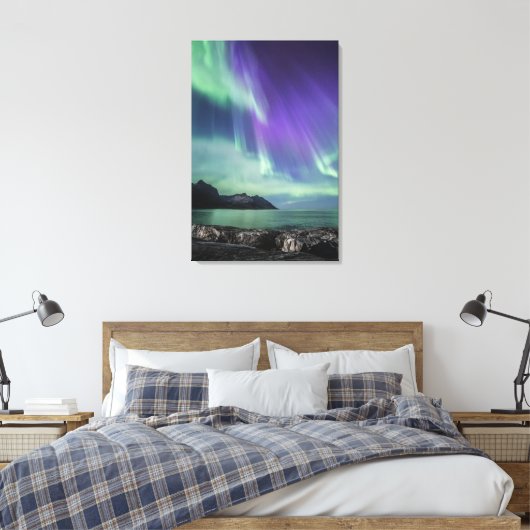 Noorderlicht Senja Canvas Afdruk (Insitu (Slaapkamer))