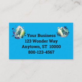 Noorderlicht veelkleurige waterverf wolf visitekaartje