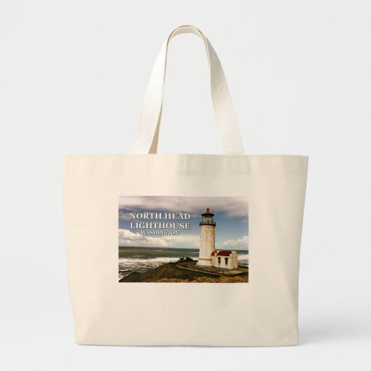 Noordhoofdvuurtoren, Washington Grote Tote Bag (Voorkant)