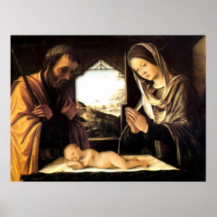 Noordingsscène voor Kerstmis - Heilige Familie, Co Poster