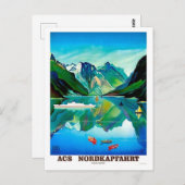 Noordkapp, Noorwegen, zeilschip, berglandschap Briefkaart (Voorkant / Achterkant)