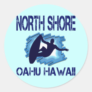 NOORDKUST, OAHU, HAWAÏ RONDE STICKER