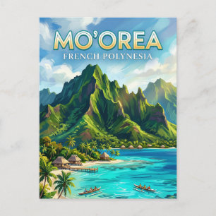Noordkust van Moorea Frans-Polynesië Briefkaart