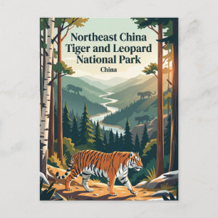 Noordoost China Tijger en Luipaard Nationaal Park Briefkaart