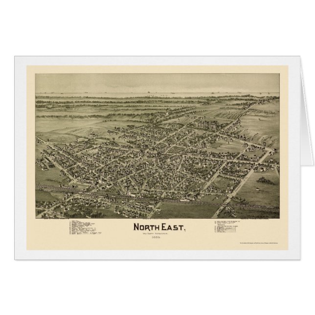 Noordoost, PA Panorama Map - 1896 (Voorkant Horizontaal)