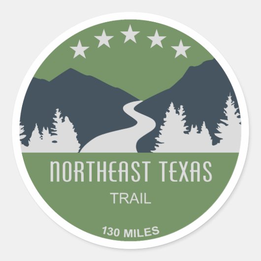 Noordoost-Texas Trail Ronde Sticker (Voorkant)