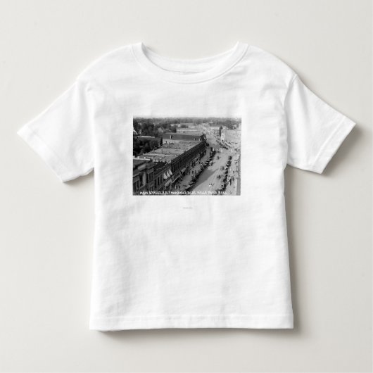 Noordoost Uitzicht van de Main St van Baker Bldg Kinder Shirts (Voorkant)