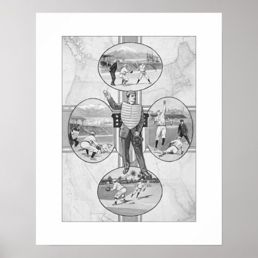 Noordoost-zuidwest-honkbal, Art Print (Voorkant)