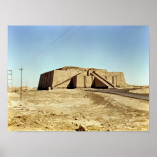 Noordoostelijke façade van de ziggurat, c.2100 BC Poster