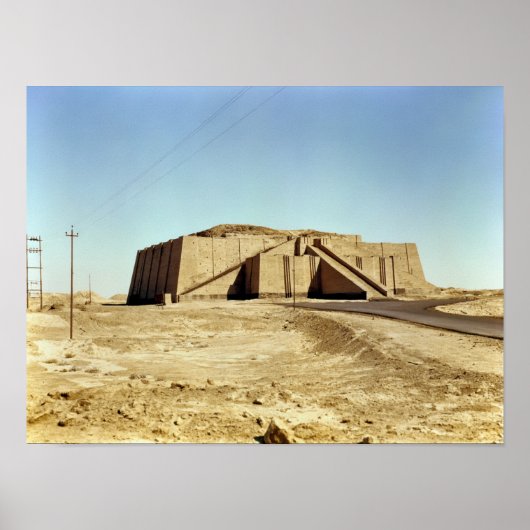 Noordoostelijke façade van de ziggurat, c.2100 BC Poster (Voorkant)