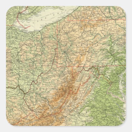 Noordoostelijke staten vierkante sticker (Voorkant)