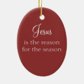 Noordoosterse kerstversiering, rood keramisch ornament (Achterkant)