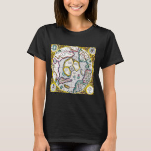 Noordpool Arctische kaart Gerardus Mercator Oude k T-shirt