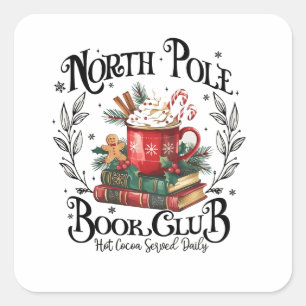 Noordpool Boekclub Heet Chocolade Kerstmis  Vierkante Sticker