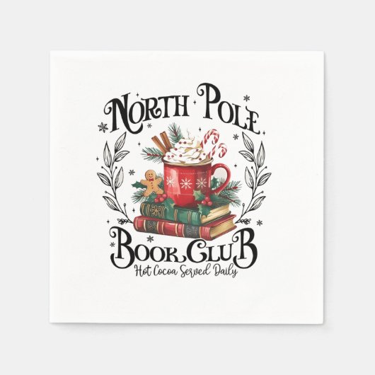 Noordpool Boekenclub Hot Cocoa Christmas Servet (Voorkant)