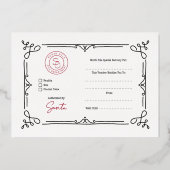 Noordpool Cadeaubon Rood & Folie Feestdagenkaart (Achterkant)