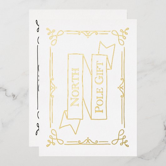 Noordpool cadeaubon Wit &  Folie Feestdagenkaart (Voorkant / Achterkant)