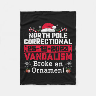 Noordpool Correctional Vandalism brak een ornament Fleece Deken