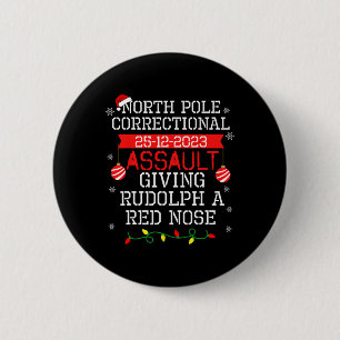 Noordpool correctionele volwassene geeft Rudolph e Ronde Button 5,7 Cm