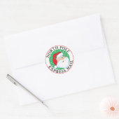 Noordpool Express Mail Kerstmis Winking Santa Ronde Sticker (Envelop)