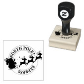 Noordpool Express Santa & Rendier Rubberstempel (Gestempeld)