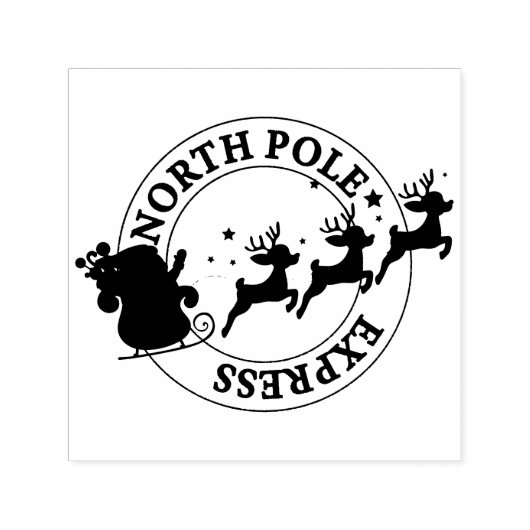 Noordpool Express Santa & Rendier Zelfinktende Stempel (Design)