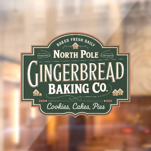 Noordpool Gingerbread bakkerij vintage Raamsticker (Vel 2)