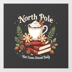 Noordpool Heet Cacao Dagelijks Geserveerd Kerstmis Raamsticker