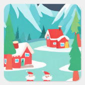 Noordpool Kerstvakantie Party Sticker (Voorkant)