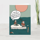 Noordpool Klimaatcrisis Grappige kerst Kaart (Voorkant)