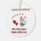 Noordpool Levering Hot Chocolate met Liefde op een Keramisch Ornament (Links)