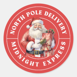 Noordpool Levering Santa Sticker Red