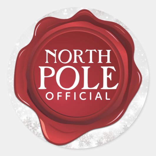 Noordpool Officiële Wax Seal White Christmas Ronde Sticker (Voorkant)