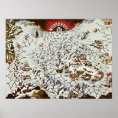 Noordpool Oud Antiek Kaart Wereld Poster (Voorkant)