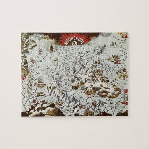  Noordpool - Oude Antiek Kaart Wereld Legpuzzel