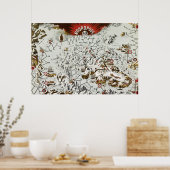  Noordpool - Oude Antiek Kaart Wereld Poster (Keuken)