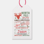 Noordpool Post Kantoor, aangepaste naam kerstmis Cadeaulabel (Voorkant)