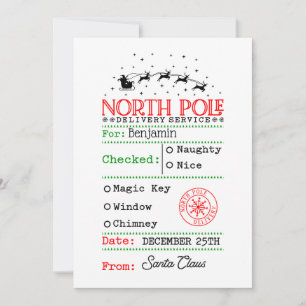 Noordpool Santa Kerstmis gepersonaliseerd Feestdagenkaart
