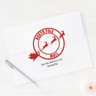 Noordpool Santa mail rendier Kerst sticker