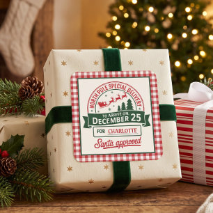 Noordpool Speciale Kerstman Levering Schotlandse r Vierkante Sticker