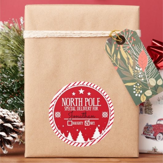 Noordpool Speciale levering Kerstmis Groot Ronde Sticker (Feestdagen)