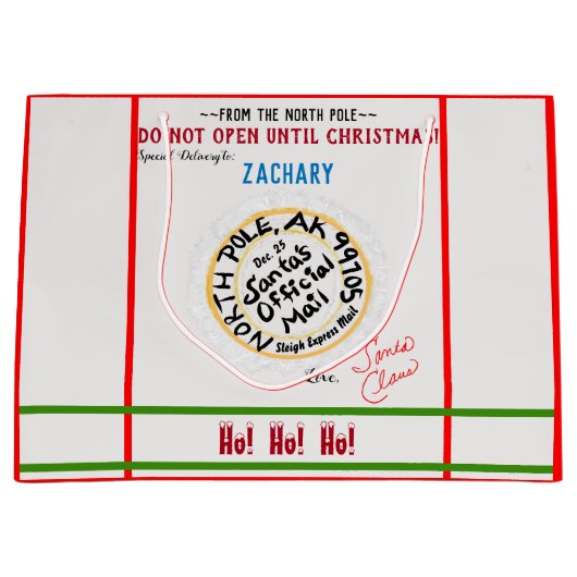 Noordpool stempel niet openen tot Kerstmis Groot Cadeauzakje (Voorkant)