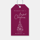 Noordpool trendy Magenta Kerstmis Naam Gift Label Cadeaulabel (Achterkant)
