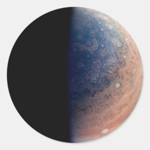 Noordpool van Jupiter afbeelding van Juno Ronde Sticker