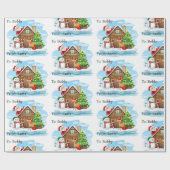 Noordpool van Santa Voeg kindernaam toe Cadeaupapier (Vlak)